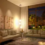 Visualização 3D de sala de estar pela Rabisco