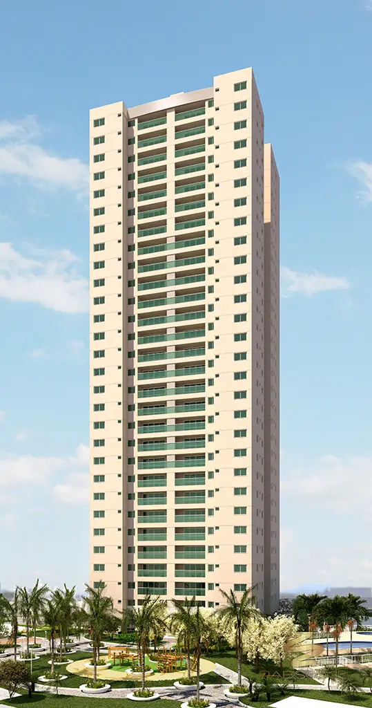 Maquete eletrônica de edifício fotorreralista