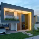 Visualização 3D de fachada residencial pela Rabisco