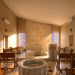 Visualização 3D de interior de igreja pela Rabisco