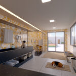 Visualização 3D de interior de pet care pela Rabisco