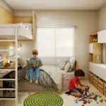 Visualização 3D de quarto infantil residencial pela Rabisco
