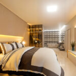 Visualização 3D de suite residencial pela Rabisco